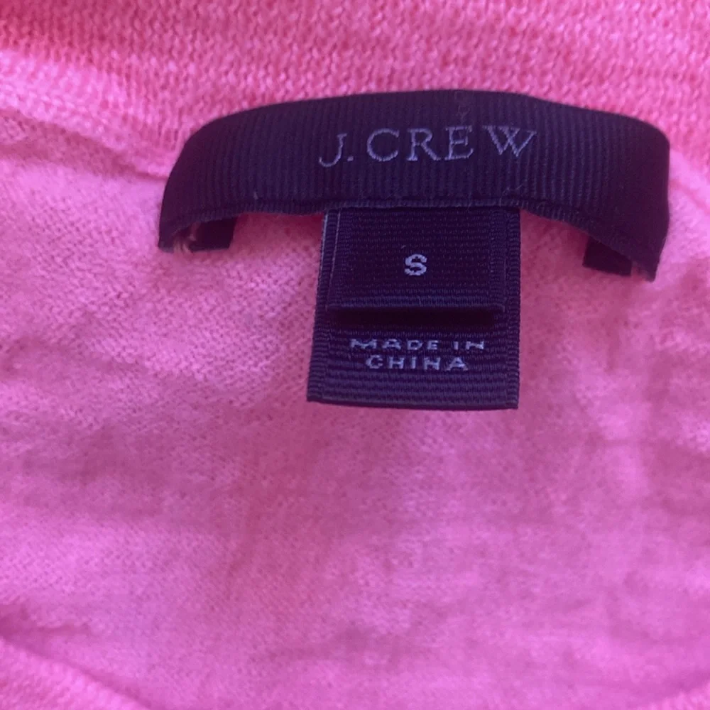 J. Crew 100% Merino Wool Highlighter Pink Crew Neck Sweater